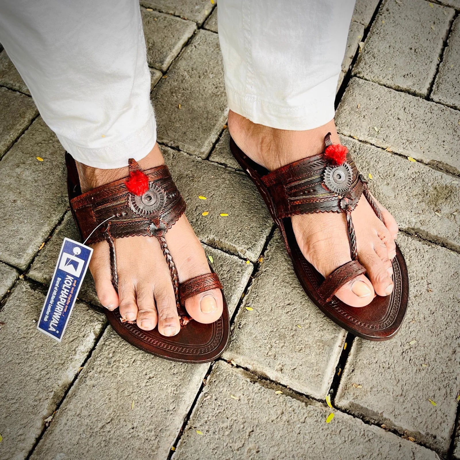 Casual Brown Kolhapuri Chappal for Men | Premium Handmade Leather Sandals